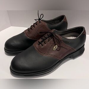 Etonic Black and Brown Men's Oxford Style Leather Golf Shoes